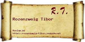 Rozenzweig Tibor névjegykártya